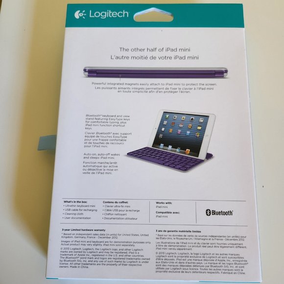 Logitech Bluetooth keyboard for iPad mini - Purple - Picture 2 of 5